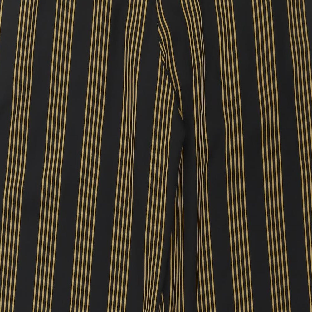 Urban Outfitters Womens Black Striped Polyester Trousers Size XS L25 in Regular Drawstring