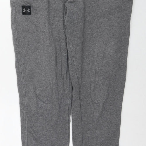 Under armour Mens Grey Cotton Jogger Trousers Size M L28 in Regular Drawstring
