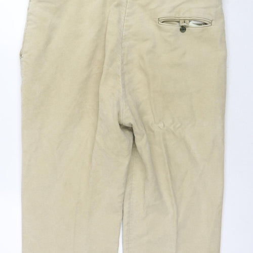 Clares Dickies Mens Beige Cotton Trousers Size 36 in L29 in Regular Zip