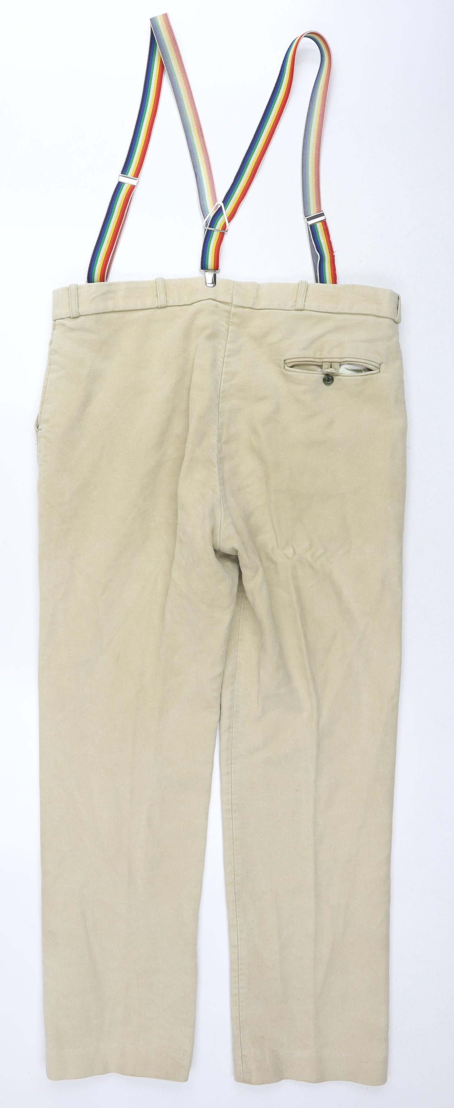 Clares Dickies Mens Beige Cotton Trousers Size 36 in L29 in Regular Zip