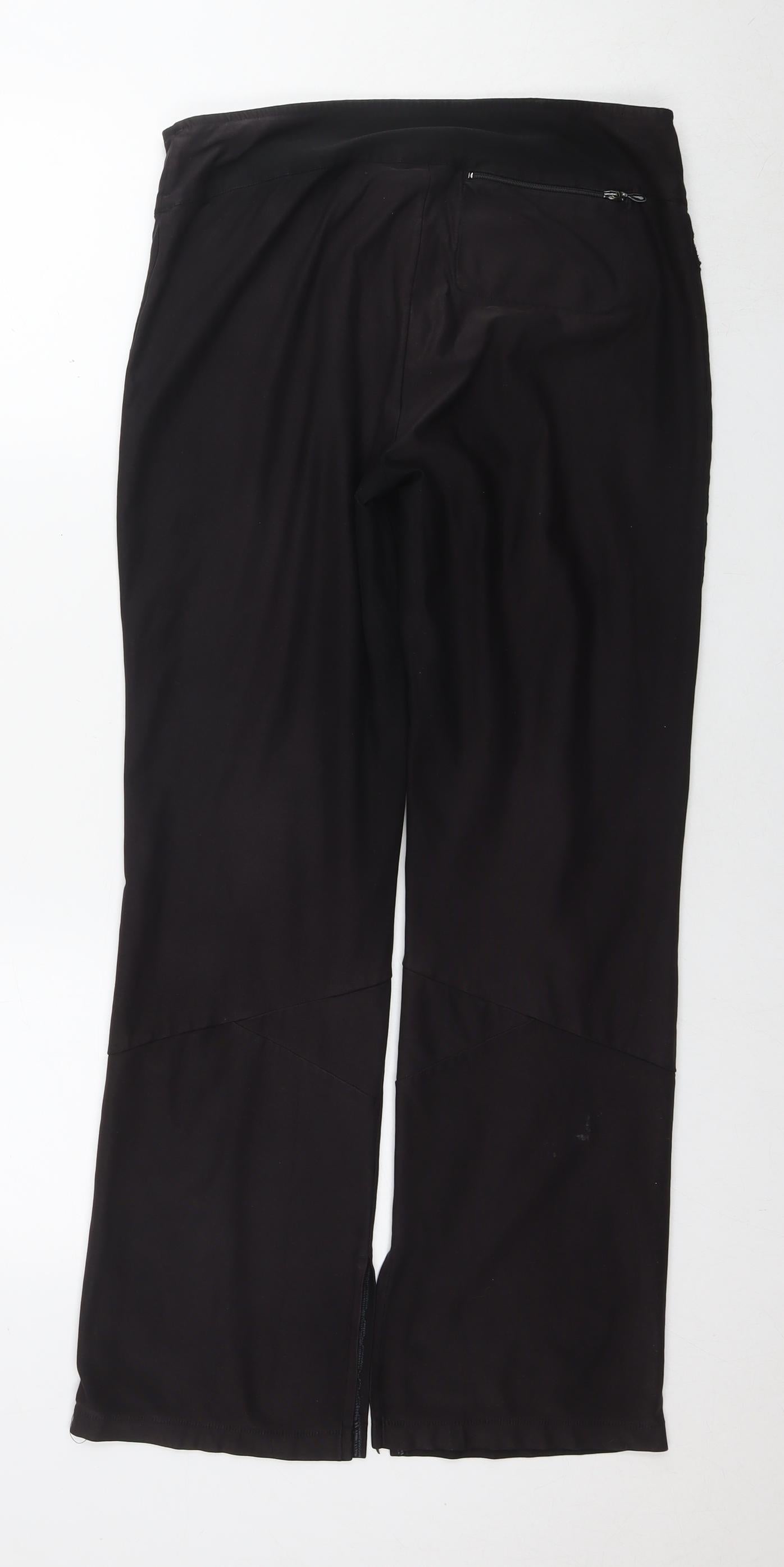 Nike Womens Black Polyester Trousers Size 10 L30 in Regular Zip - Size 10-12