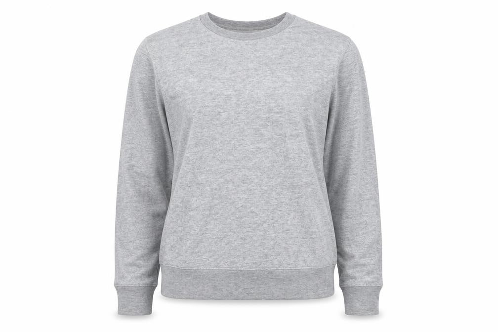 Front view of H&M women’s grey cotton pullover sweatshirt, size S, pullover