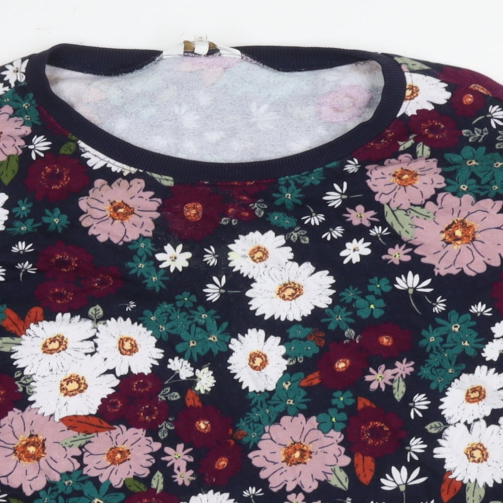 Cotton Traders Womens Multicoloured Floral Cotton Pullover Sweatshirt Size 24 Pullover