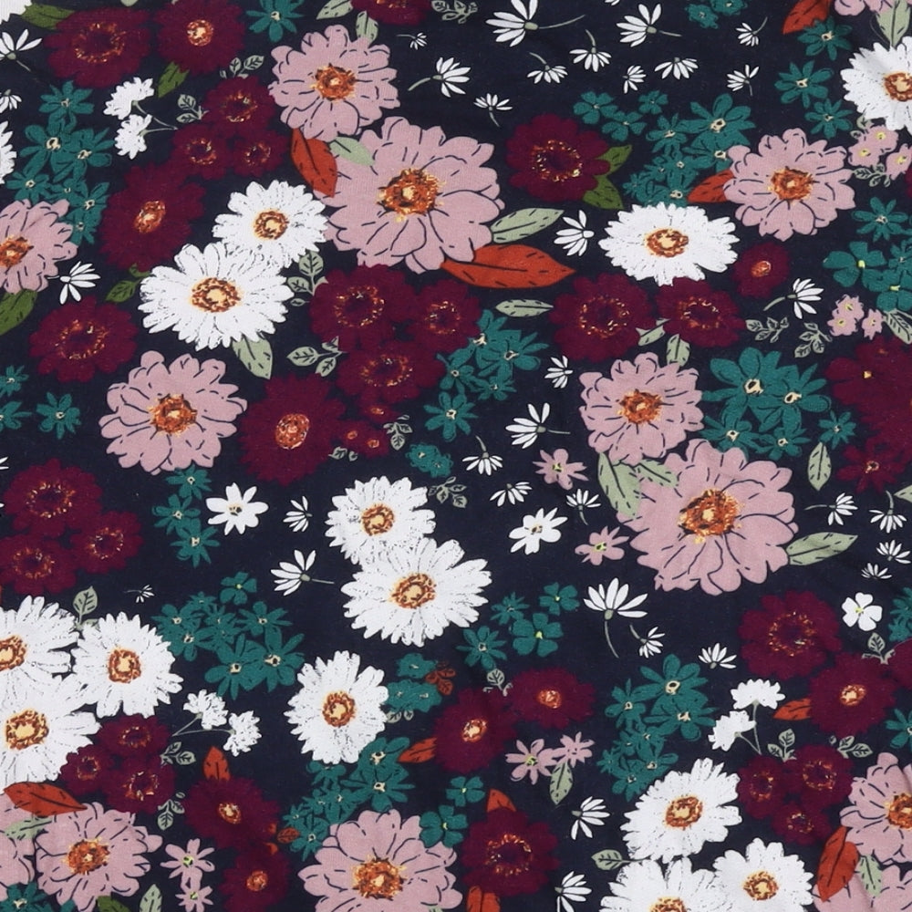 Cotton Traders Womens Multicoloured Floral Cotton Pullover Sweatshirt Size 24 Pullover