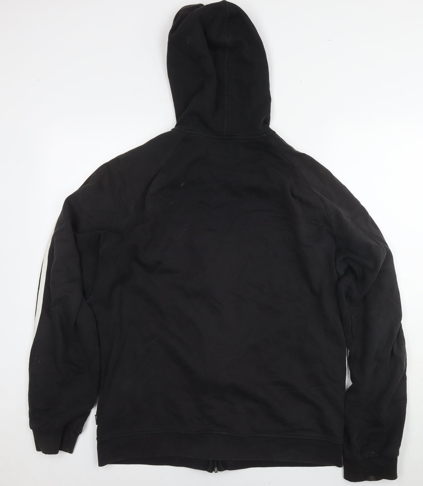 adidas Mens Black Cotton Full Zip Hoodie Size L