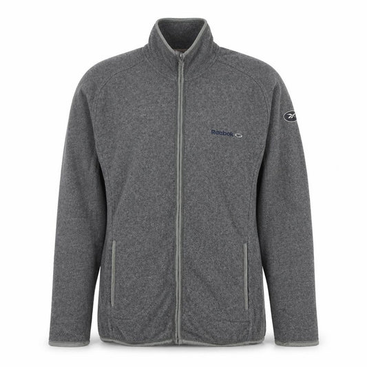 Front view of Reebok women’s grey jacket, size UK 10, zip