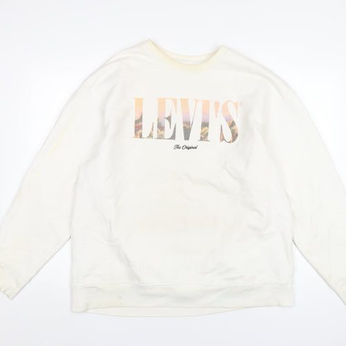 Levi's Mens White Cotton Pullover Sweatshirt Size L