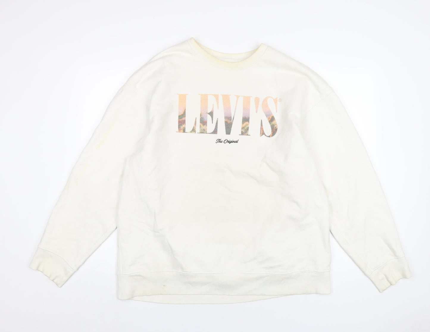 Levi's Mens White Cotton Pullover Sweatshirt Size L