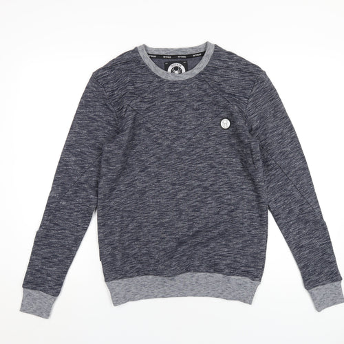 Intense Mens Blue Cotton Pullover Sweatshirt Size S