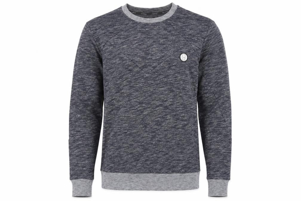 Front view of Intense men’s blue cotton pullover sweatshirt, size S