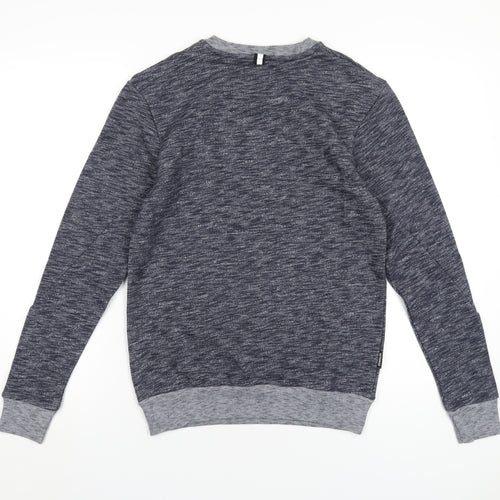 Intense Mens Blue Cotton Pullover Sweatshirt Size S