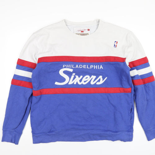 NBA Mens Multicoloured Cotton Pullover Sweatshirt Size 2XL - NBA Philadelphia Sixers