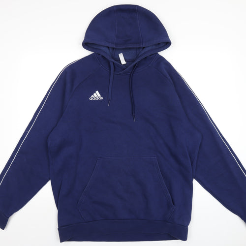 adidas Mens Blue Cotton Pullover Sweatshirt Size XL