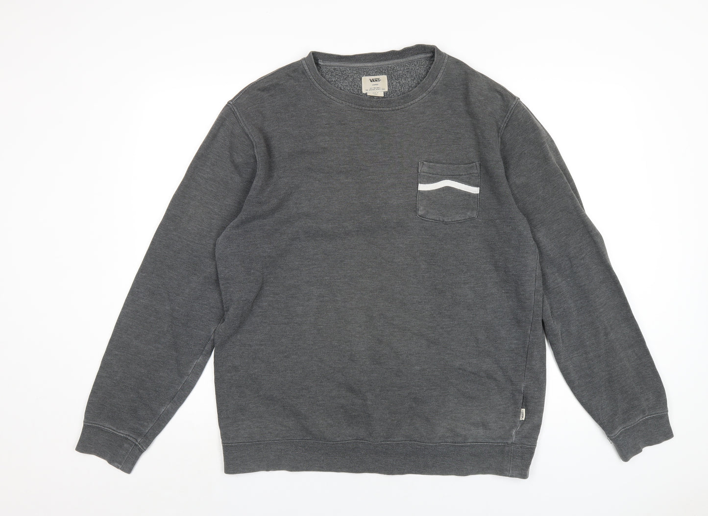 VANS Mens Grey Cotton Pullover Sweatshirt Size L