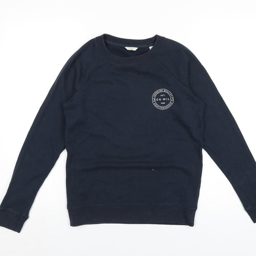 Jack Wills Womens Blue Cotton Pullover Sweatshirt Size 8 Pullover