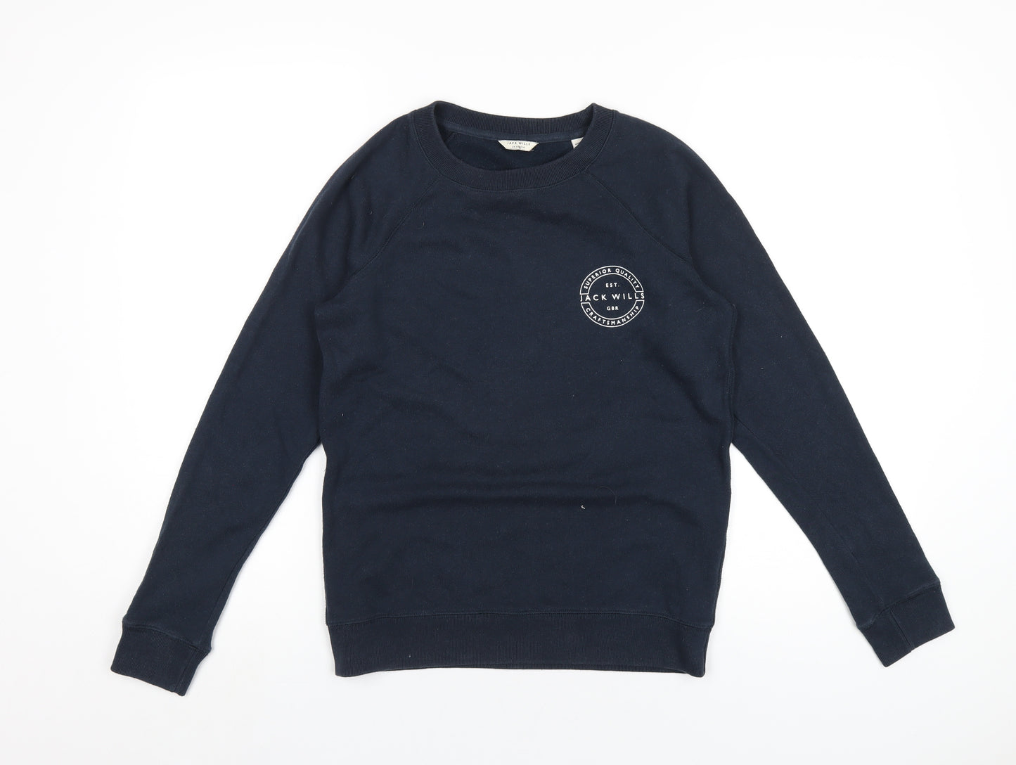 Jack Wills Womens Blue Cotton Pullover Sweatshirt Size 8 Pullover