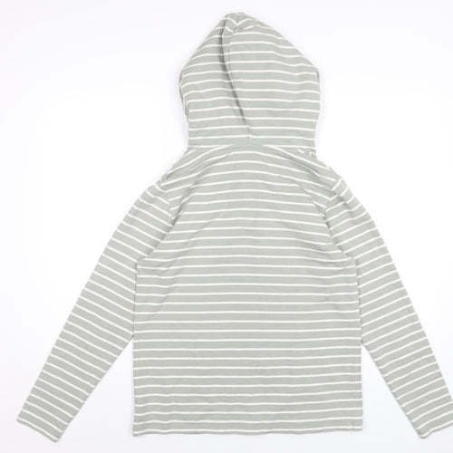 Fat Face Womens Green Striped Cotton Pullover Hoodie Size S Pullover