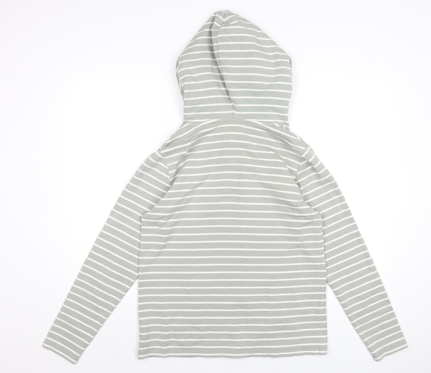 Fat Face Womens Green Striped Cotton Pullover Hoodie Size S Pullover