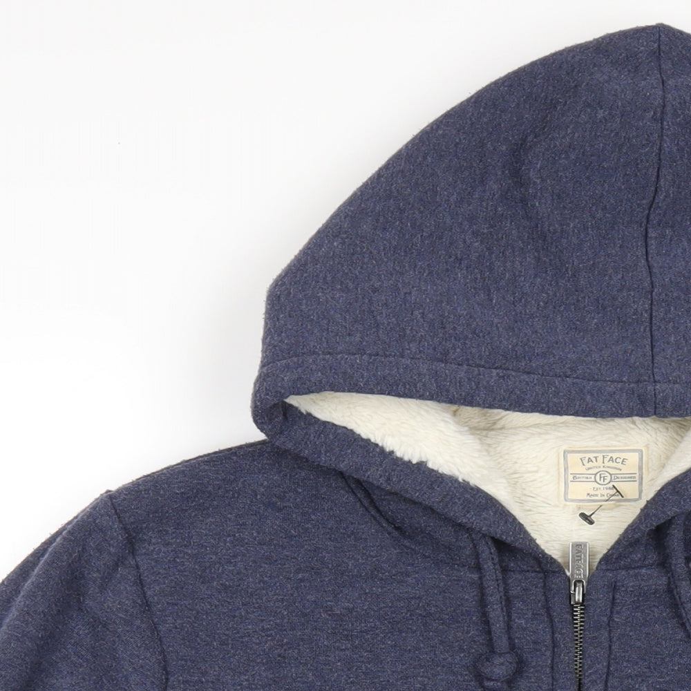 Fat Face Mens Blue Polyester Full Zip Hoodie Size L