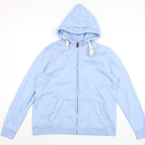 Fat Face Womens Blue Cotton Full Zip Hoodie Size 16 Zip