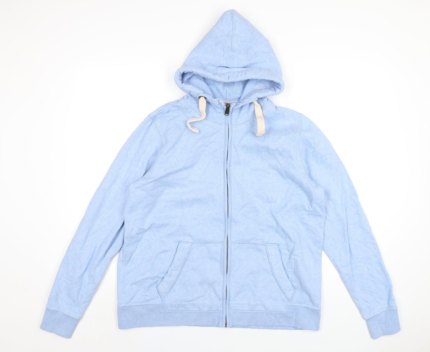 Fat Face Womens Blue Cotton Full Zip Hoodie Size 16 Zip