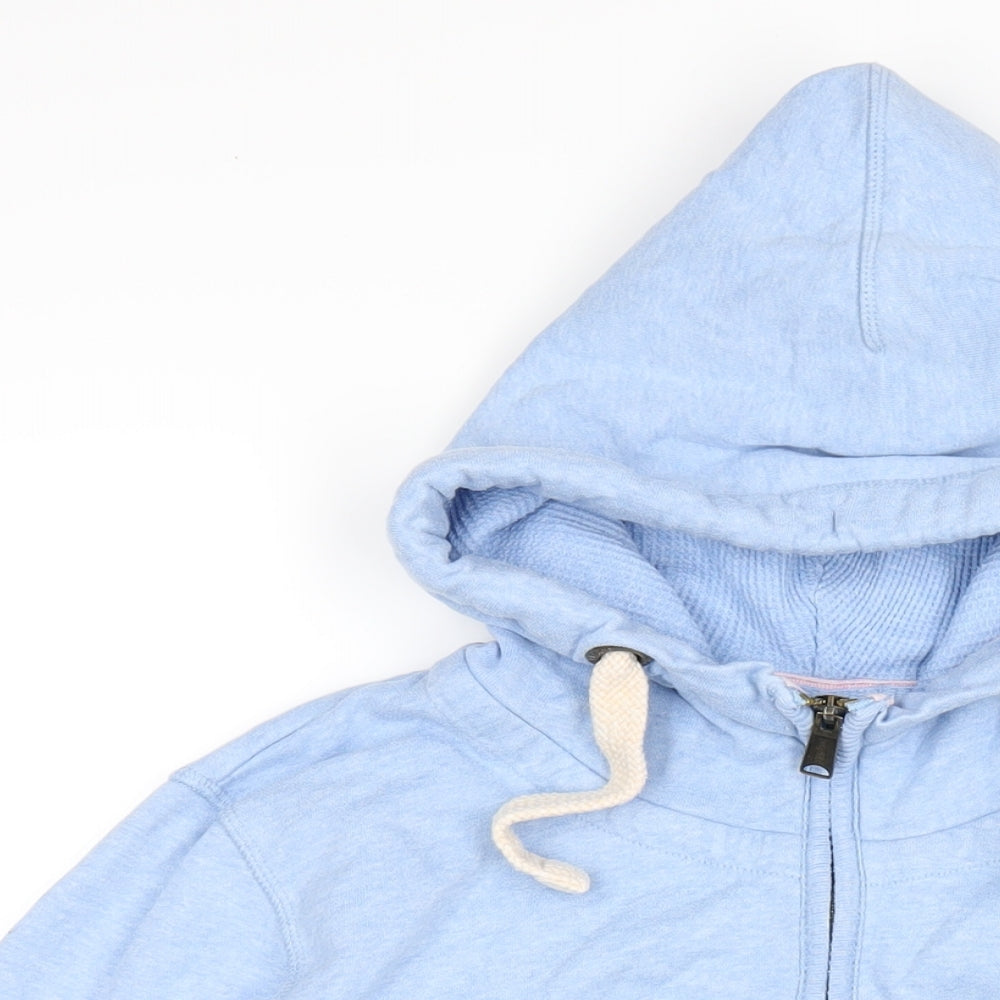 Fat Face Womens Blue Cotton Full Zip Hoodie Size 16 Zip