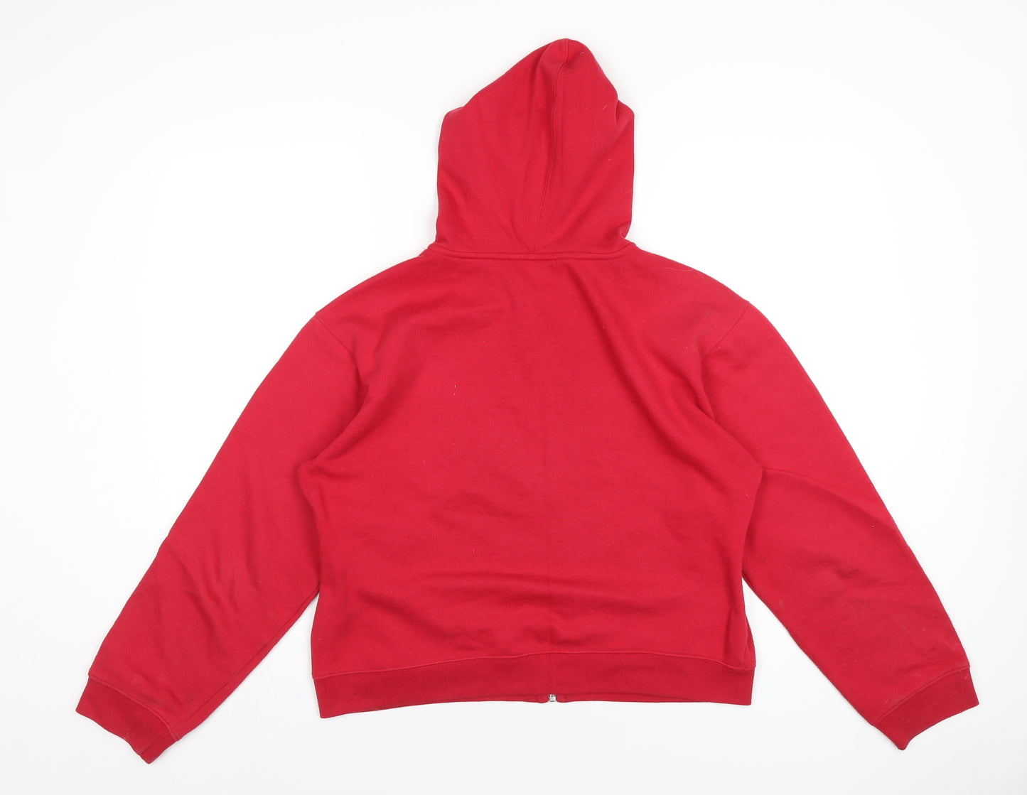 Reebok Womens Red Polyester Full Zip Hoodie Size 14 Zip