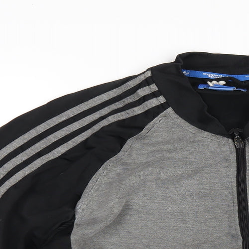 adidas Mens Black Polyester Full Zip Sweatshirt Size XL