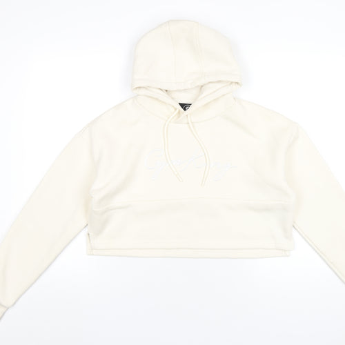 Gym King Womens Ivory Cotton Pullover Hoodie Size 14 Pullover