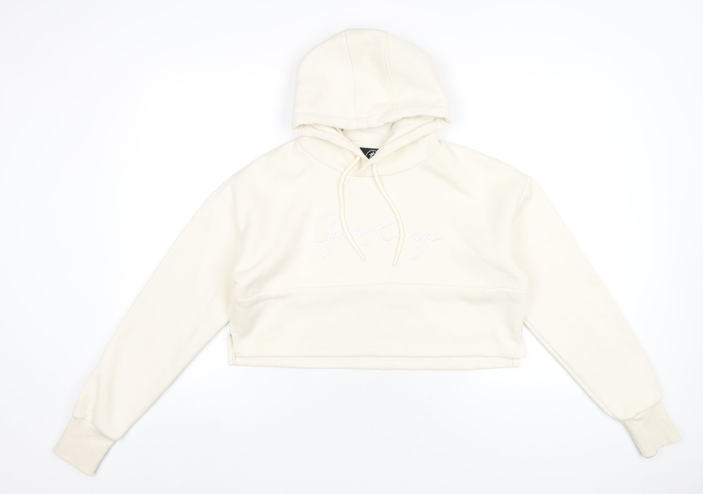 Gym King Womens Ivory Cotton Pullover Hoodie Size 14 Pullover