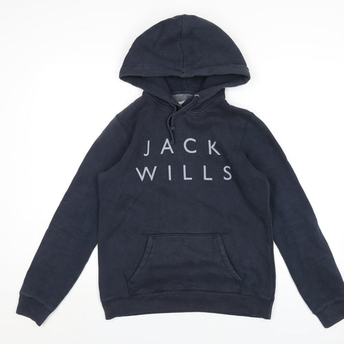 Jack Wills Womens Blue Cotton Pullover Hoodie Size 10 Pullover