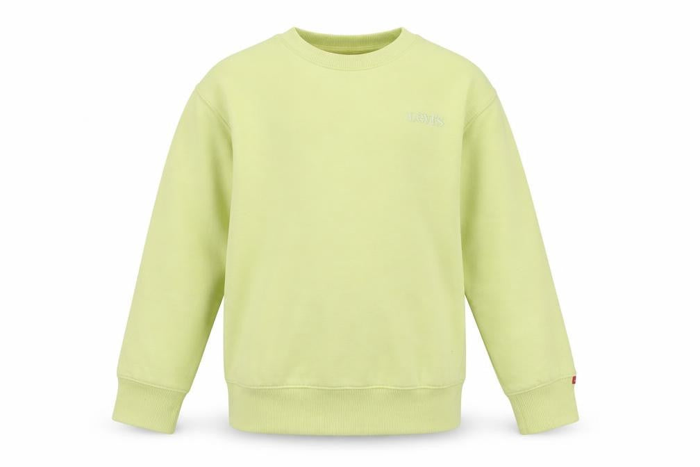 Front view of Levi's girls’ green polyester pullover sweatshirt, size 10, years pullover
