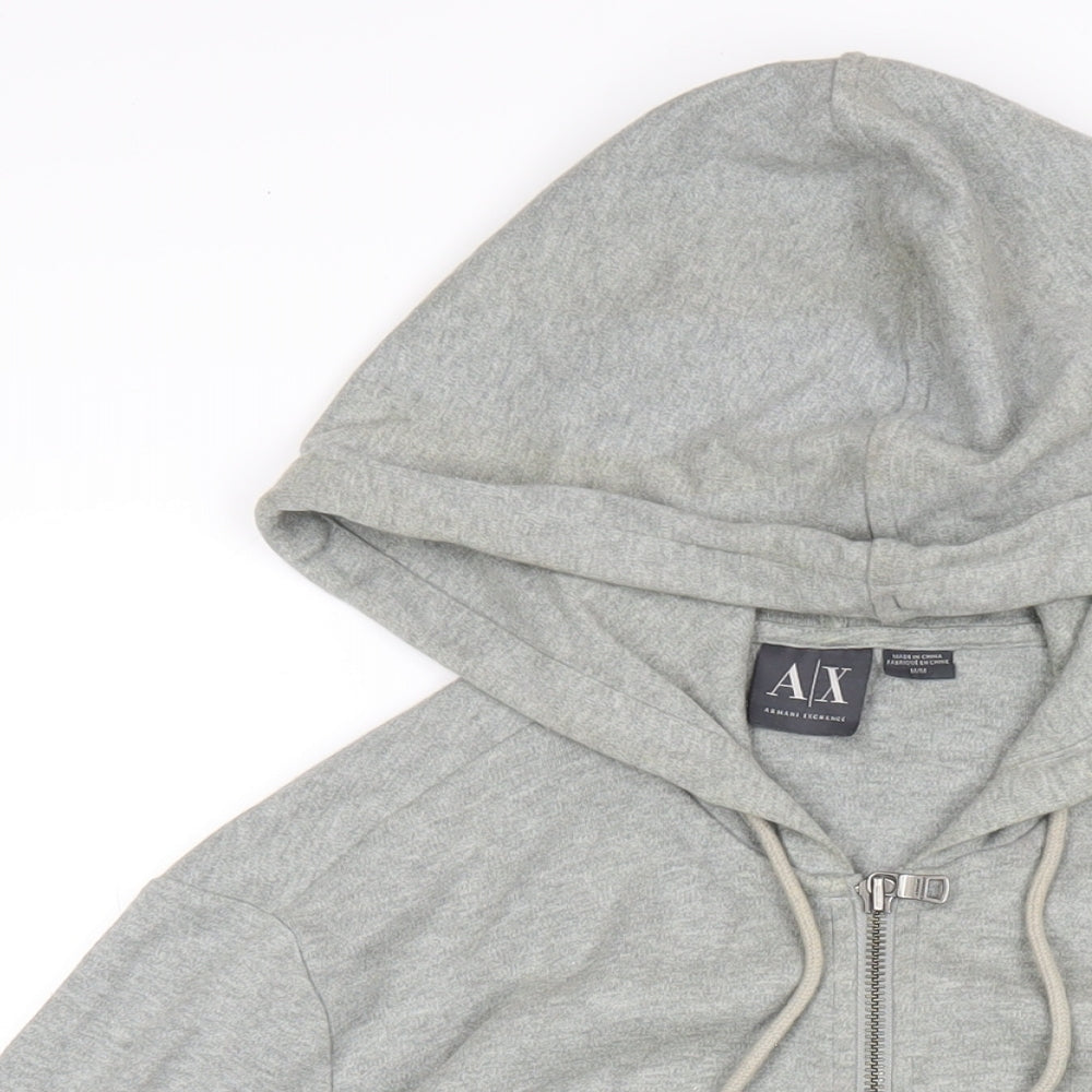 Armarni Excahnge Mens Grey Cotton Full Zip Hoodie Size M