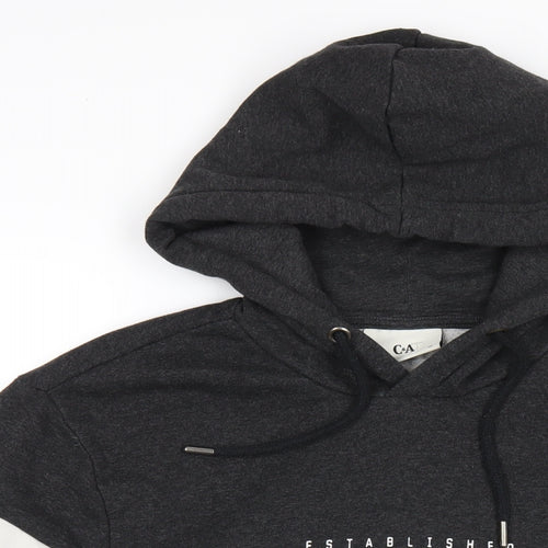 C&A Mens Black Cotton Pullover Hoodie Size XL