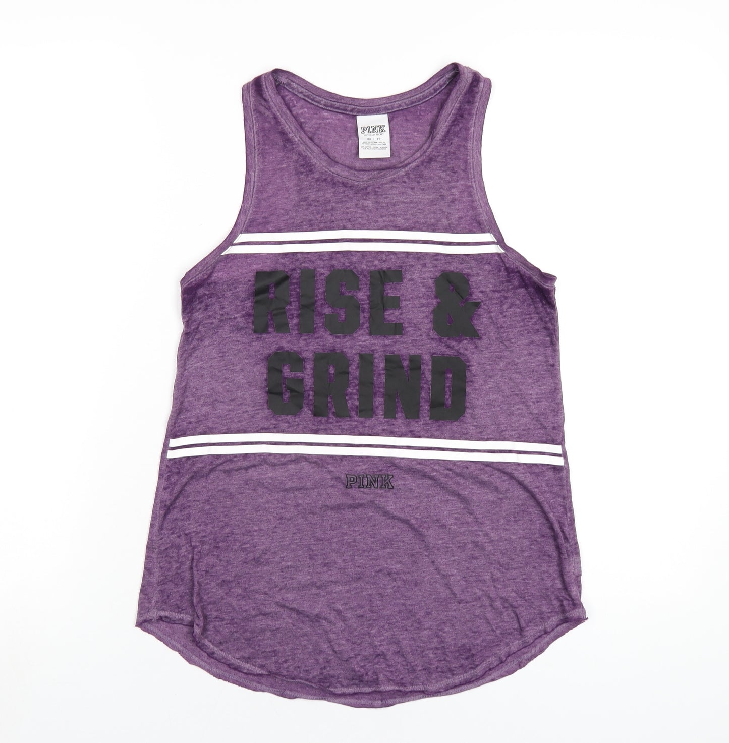 PINK Womens Purple Cotton Basic Tank Size XS Scoop Neck - Rise & Grind