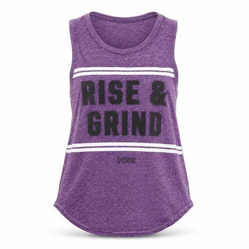 PINK Womens Purple Cotton Basic Tank Size XS Scoop Neck - Rise & Grind