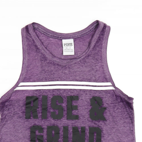 PINK Womens Purple Cotton Basic Tank Size XS Scoop Neck - Rise & Grind