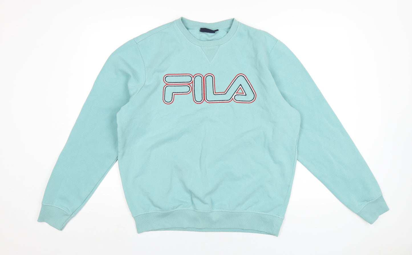 FILA Womens Green Cotton Pullover Sweatshirt Size L Pullover - Embroidered Logo