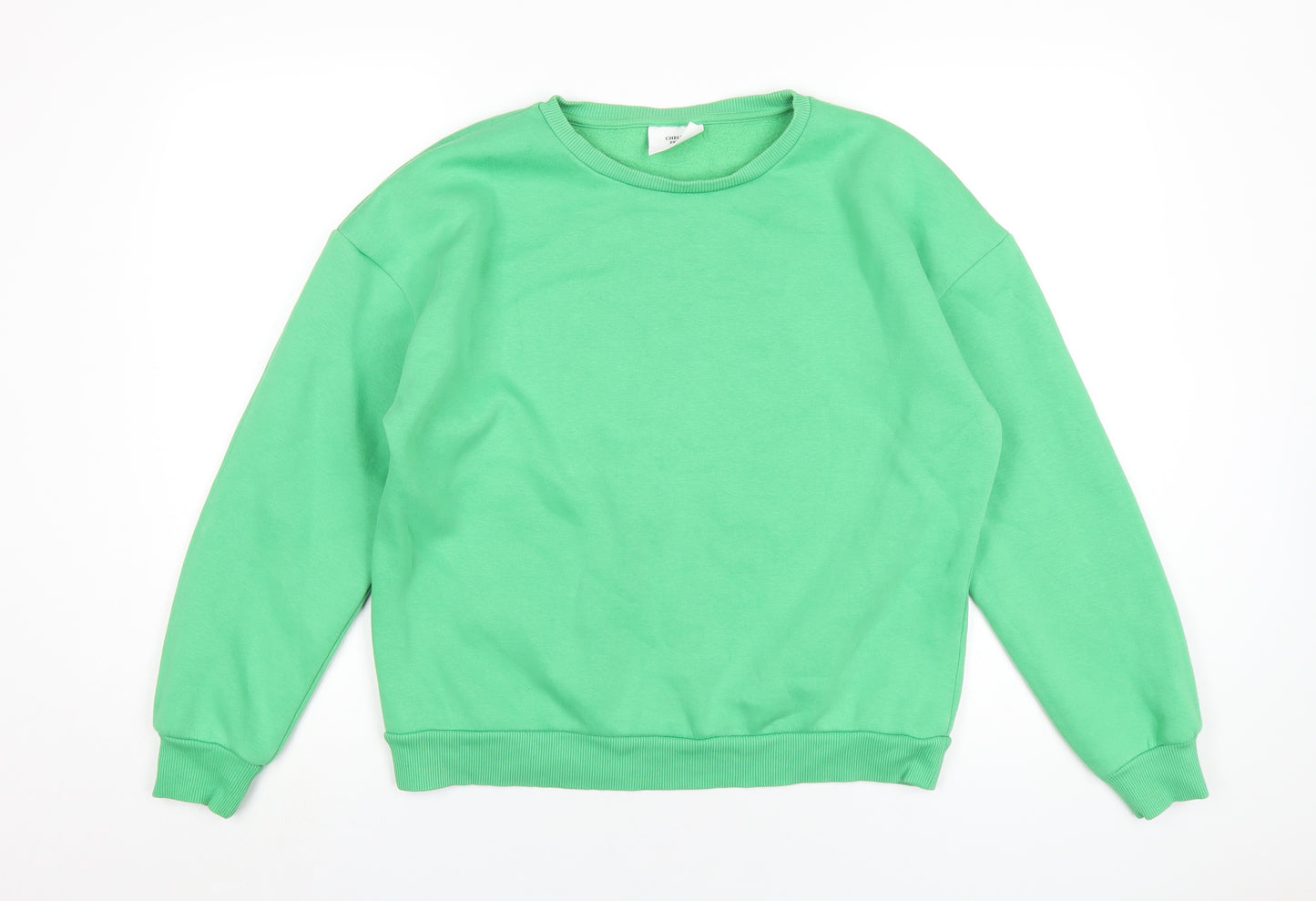 Chelsea Peers Womens Green Cotton Pullover Sweatshirt Size S Pullover