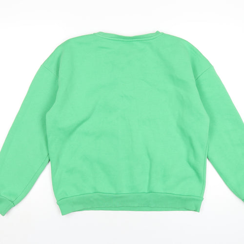 Chelsea Peers Womens Green Cotton Pullover Sweatshirt Size S Pullover