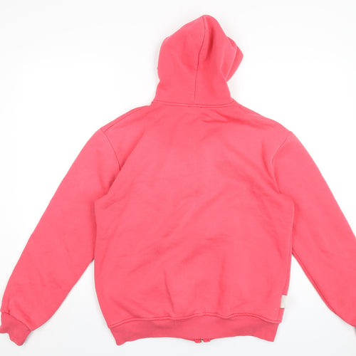 Hollister Womens Pink Cotton Full Zip Hoodie Size 2XL Zip - Embroidered Logo