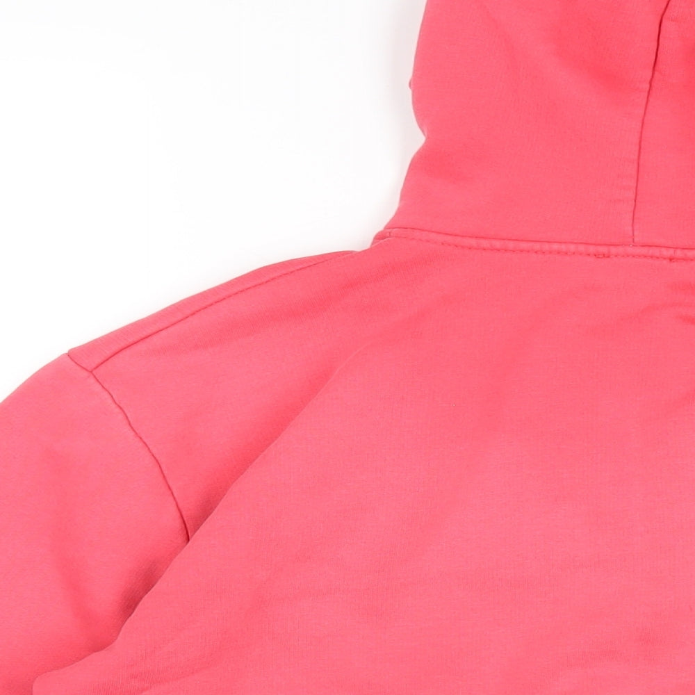 Hollister Womens Pink Cotton Full Zip Hoodie Size 2XL Zip - Embroidered Logo