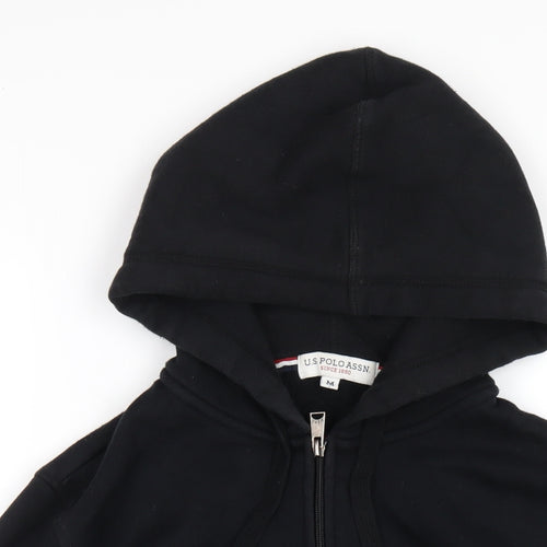 US Polo Assn. Mens Black Cotton Full Zip Hoodie Size M