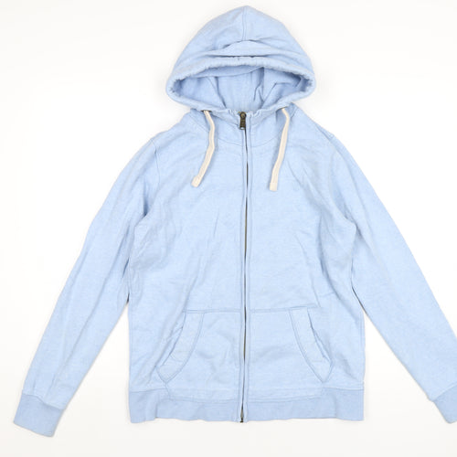 Fat Face Womens Blue Cotton Full Zip Hoodie Size 10 Zip