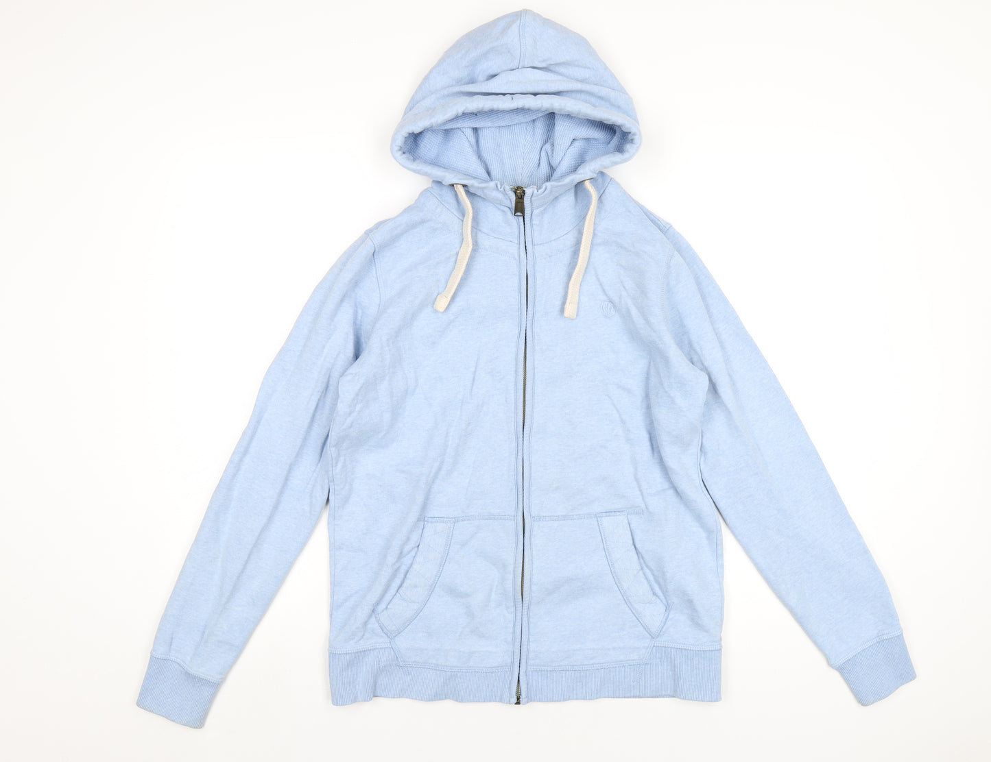 Fat Face Womens Blue Cotton Full Zip Hoodie Size 10 Zip