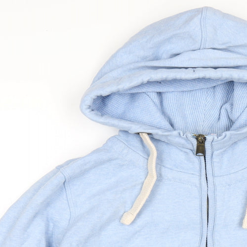 Fat Face Womens Blue Cotton Full Zip Hoodie Size 10 Zip