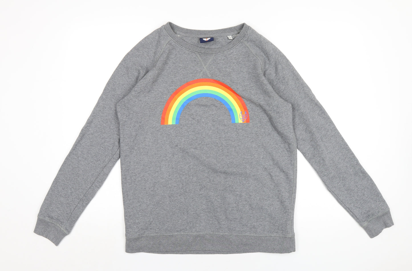 Bax & Bay Womens Grey Cotton Pullover Sweatshirt Size L Pullover - Rainbow