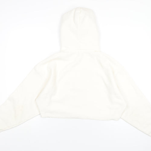 Champion Womens Ivory Cotton Pullover Hoodie Size S Pullover - Embroidered Logo