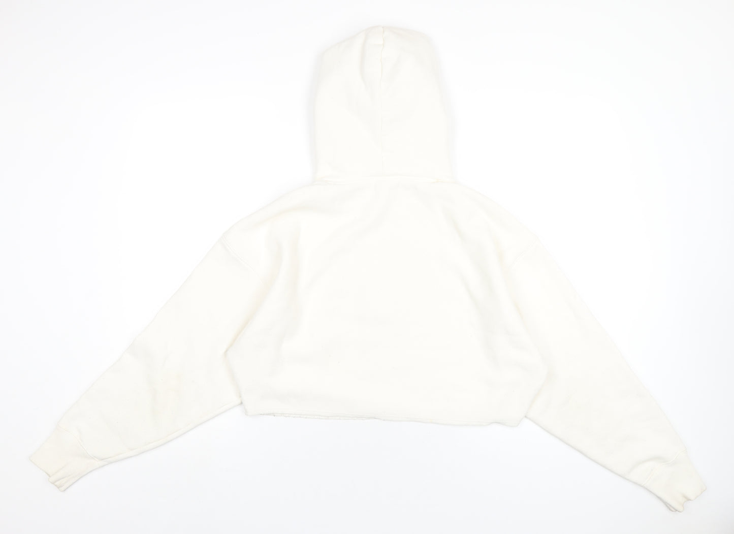 Champion Womens Ivory Cotton Pullover Hoodie Size S Pullover - Embroidered Logo