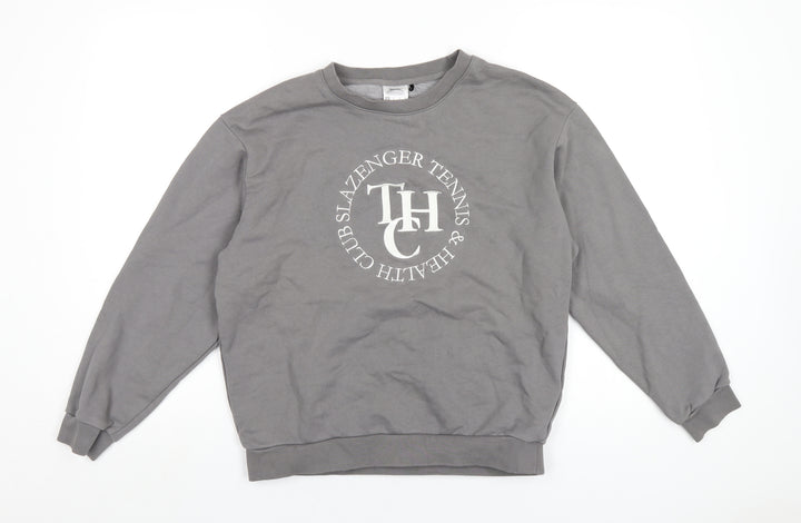 Slazenger Womens Grey Cotton Pullover Sweatshirt Size 8 Pullover - Slazenger Tennis & Health Club